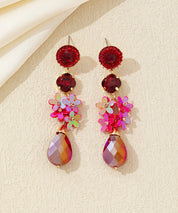 Boucles d’oreilles pendantes fleurs goutte Clou – 26AHBOL054