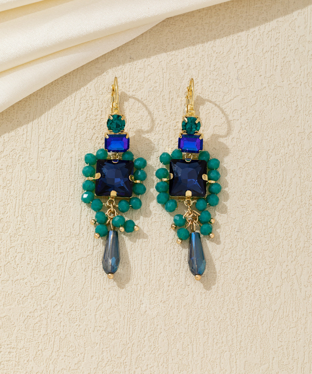 Boucles d’oreilles pendantes carrées dormeuse – 26AHBOL055