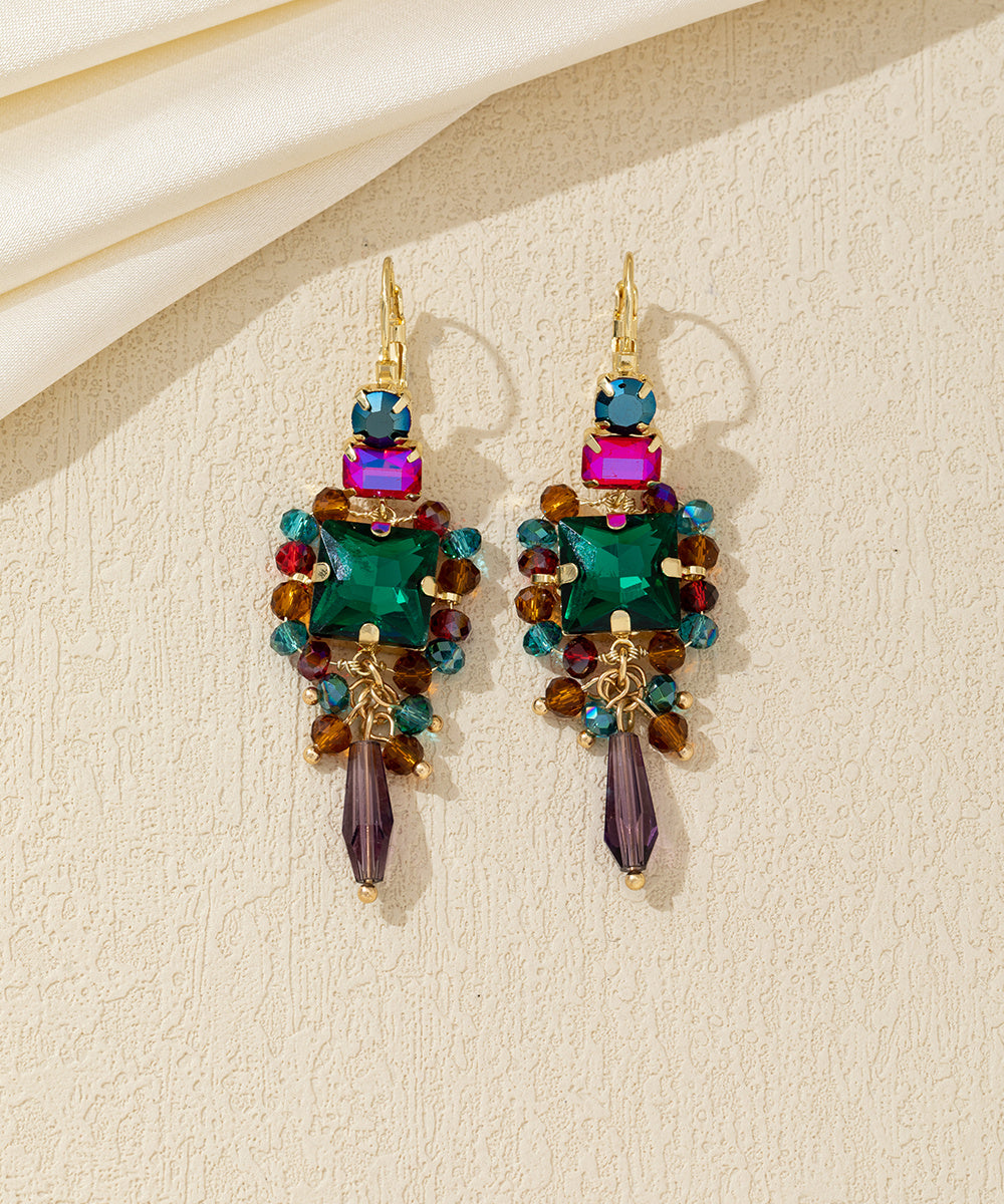 Boucles d’oreilles pendantes carrées dormeuse – 26AHBOL055