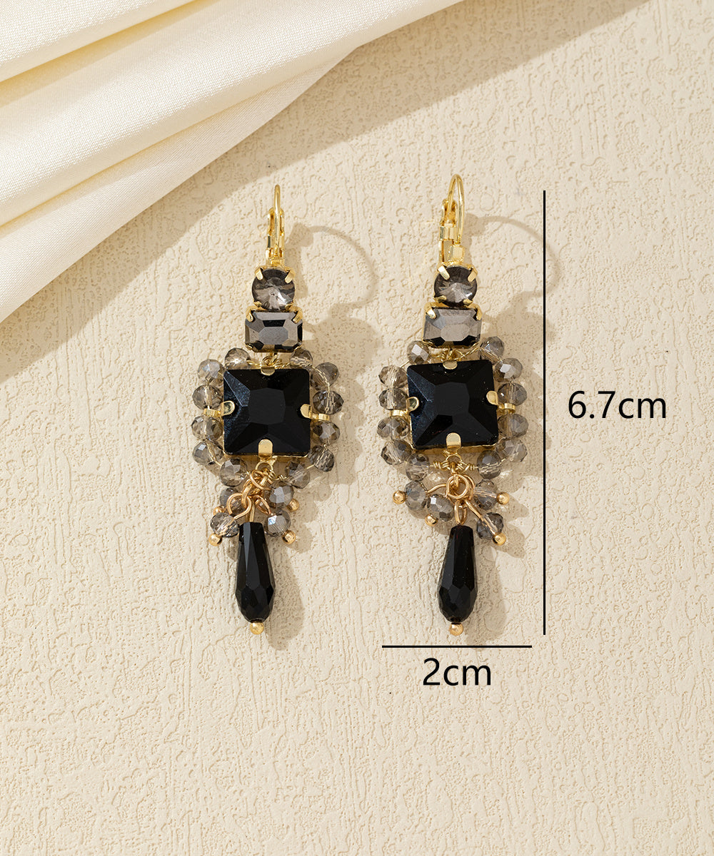 Boucles d’oreilles pendantes carrées dormeuse – 26AHBOL055
