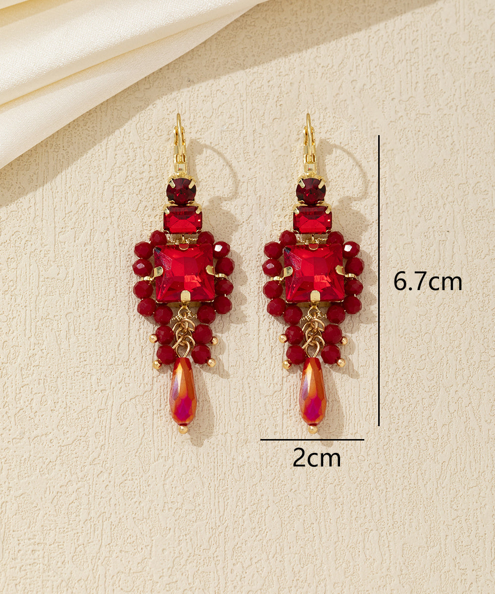 Boucles d’oreilles pendantes carrées dormeuse – 26AHBOL055