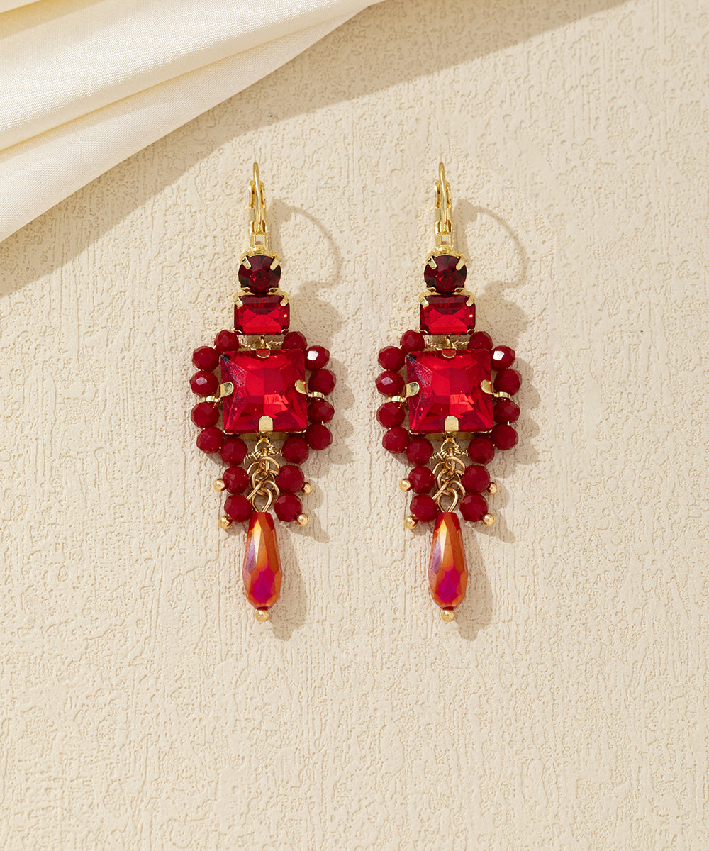Boucles d’oreilles pendantes carrées dormeuse – 26AHBOL055