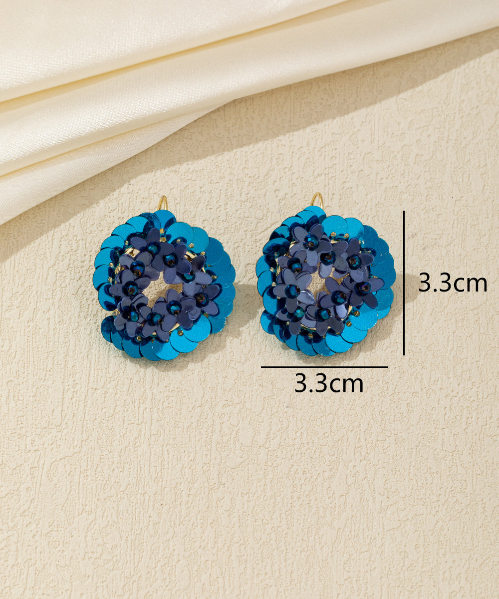 Boucles d’oreilles pendantes fleur sequins Dormeuse– 26AHBOL056
