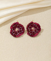 Boucles d’oreilles pendantes fleur sequins Dormeuse– 26AHBOL056