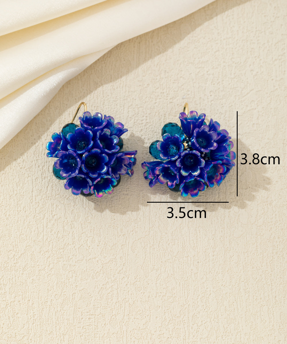Boucles d’oreilles pendantes fleurs & perles crochet – 26AHBOL057