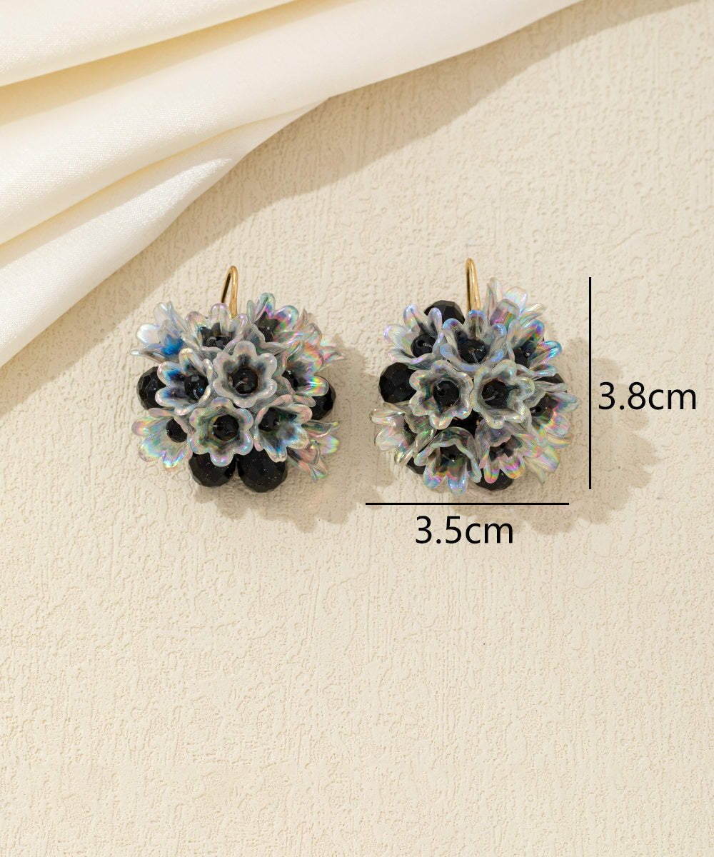 Boucles d’oreilles pendantes fleurs & perles crochet – 26AHBOL057
