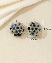 Boucles d’oreilles pendantes fleurs & perles crochet – 26AHBOL057