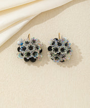 Boucles d’oreilles pendantes fleurs & perles crochet – 26AHBOL057