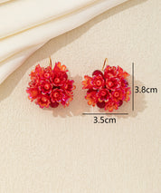 Boucles d’oreilles pendantes fleurs & perles crochet – 26AHBOL057