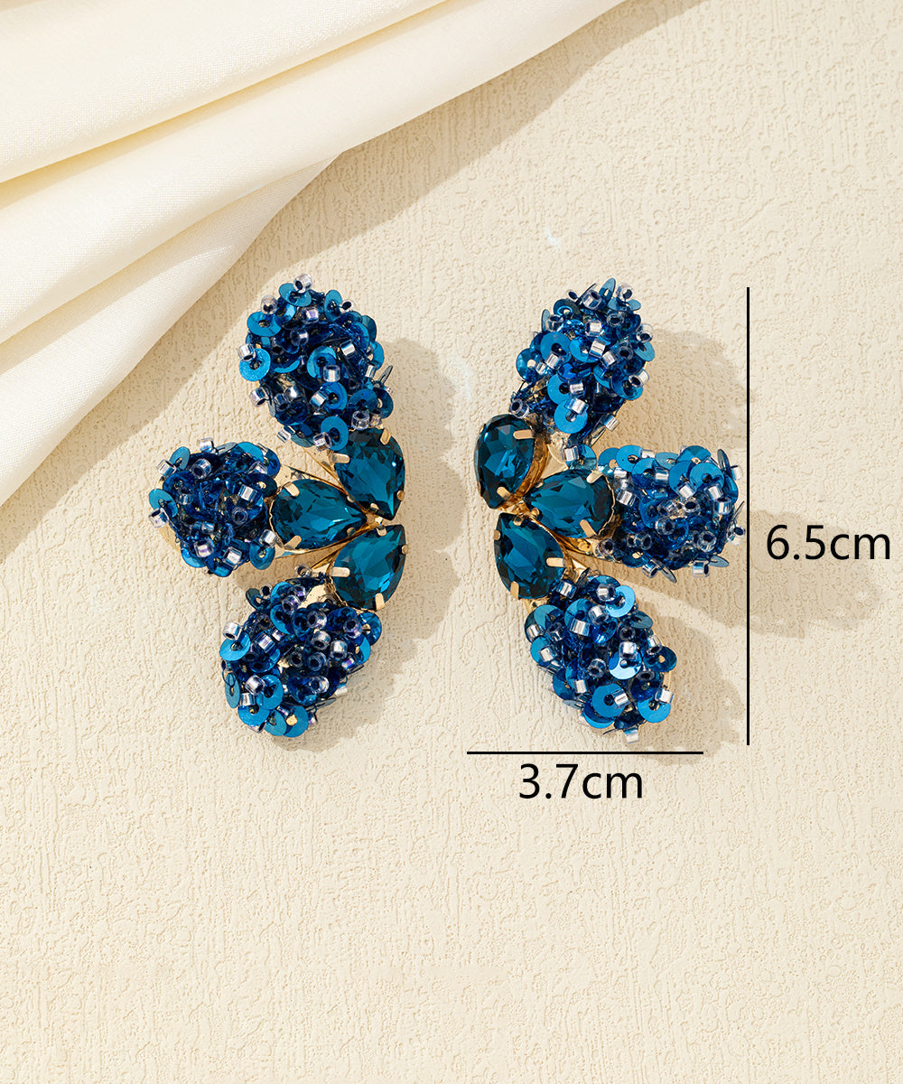 Boucles d’oreilles XXL sequins & strass Clou – 26AHBOL058