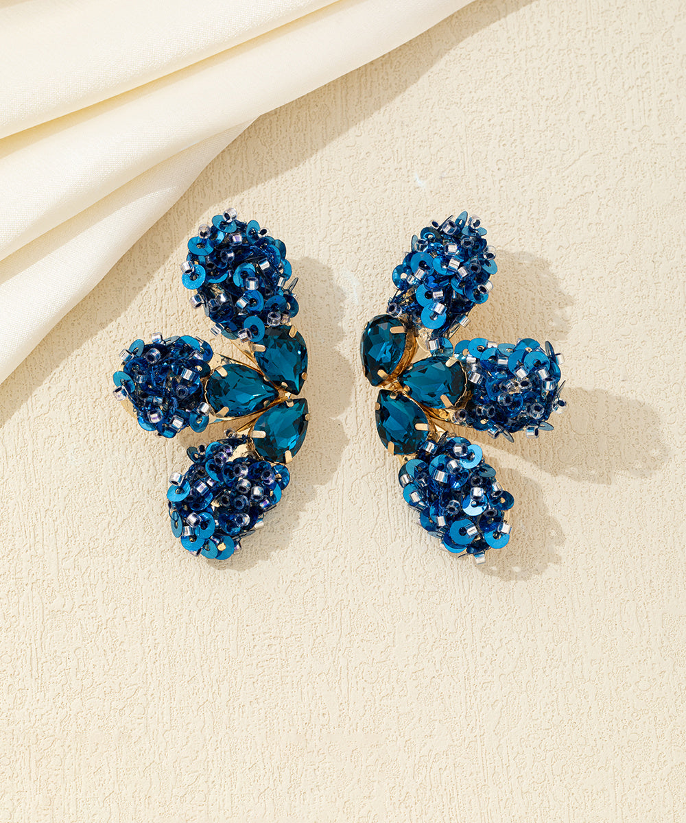 Boucles d’oreilles XXL sequins & strass Clou – 26AHBOL058