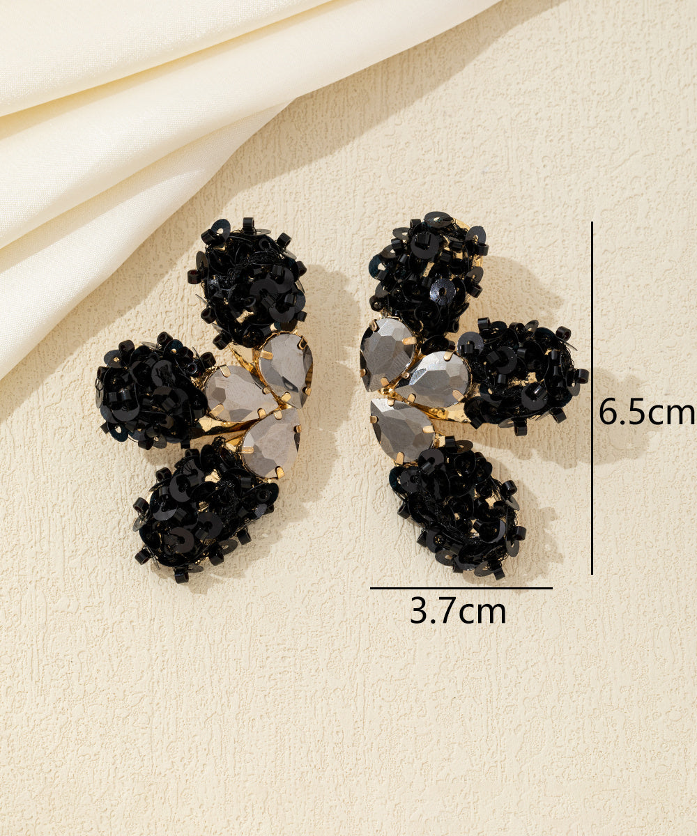 Boucles d’oreilles XXL sequins & strass Clou – 26AHBOL058