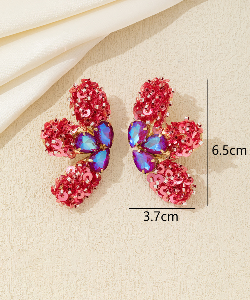 Boucles d’oreilles XXL sequins & strass Clou – 26AHBOL058