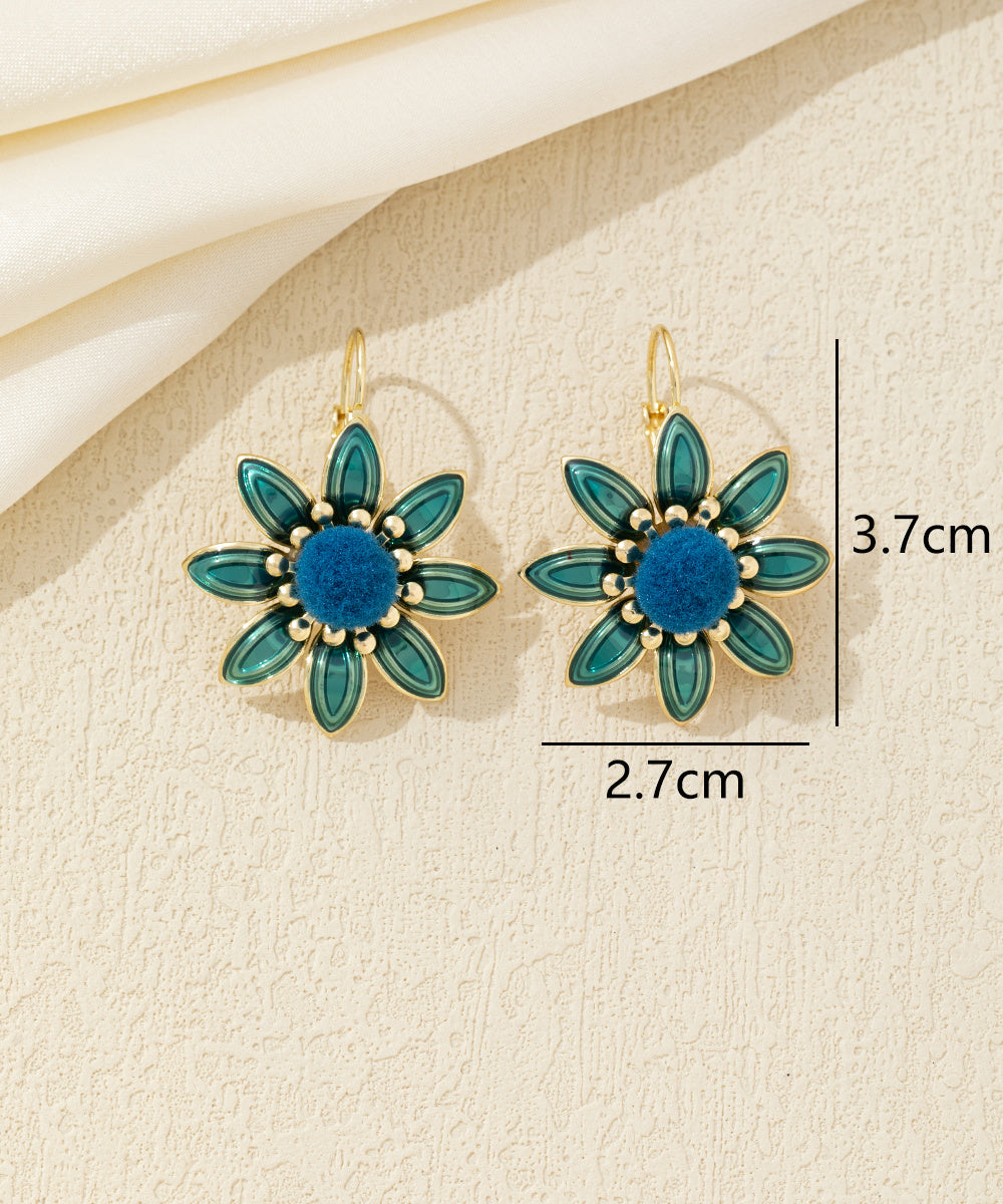 Boucles d’oreilles fleur émaillée Dormeuse– 26AHBOL059