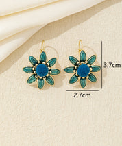 Boucles d’oreilles fleur émaillée Dormeuse– 26AHBOL059