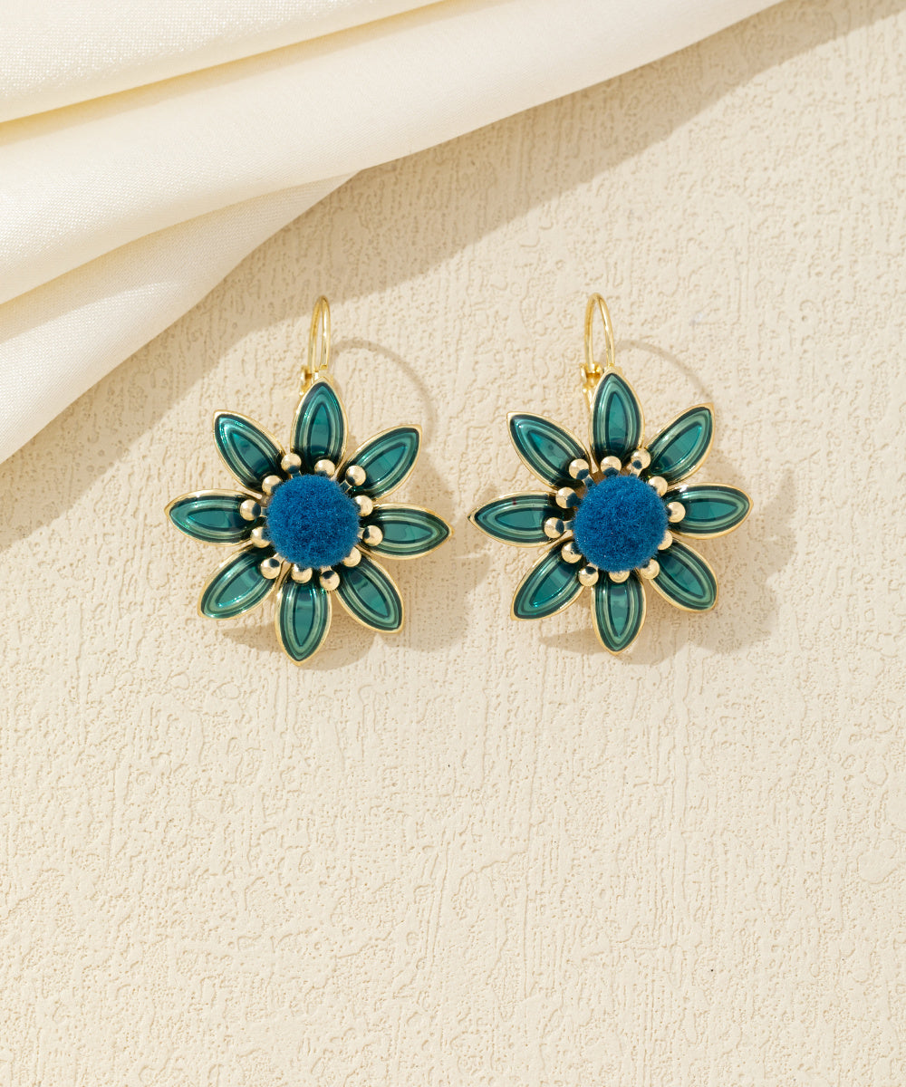 Boucles d’oreilles fleur émaillée Dormeuse– 26AHBOL059