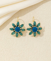 Boucles d’oreilles fleur émaillée Dormeuse– 26AHBOL059