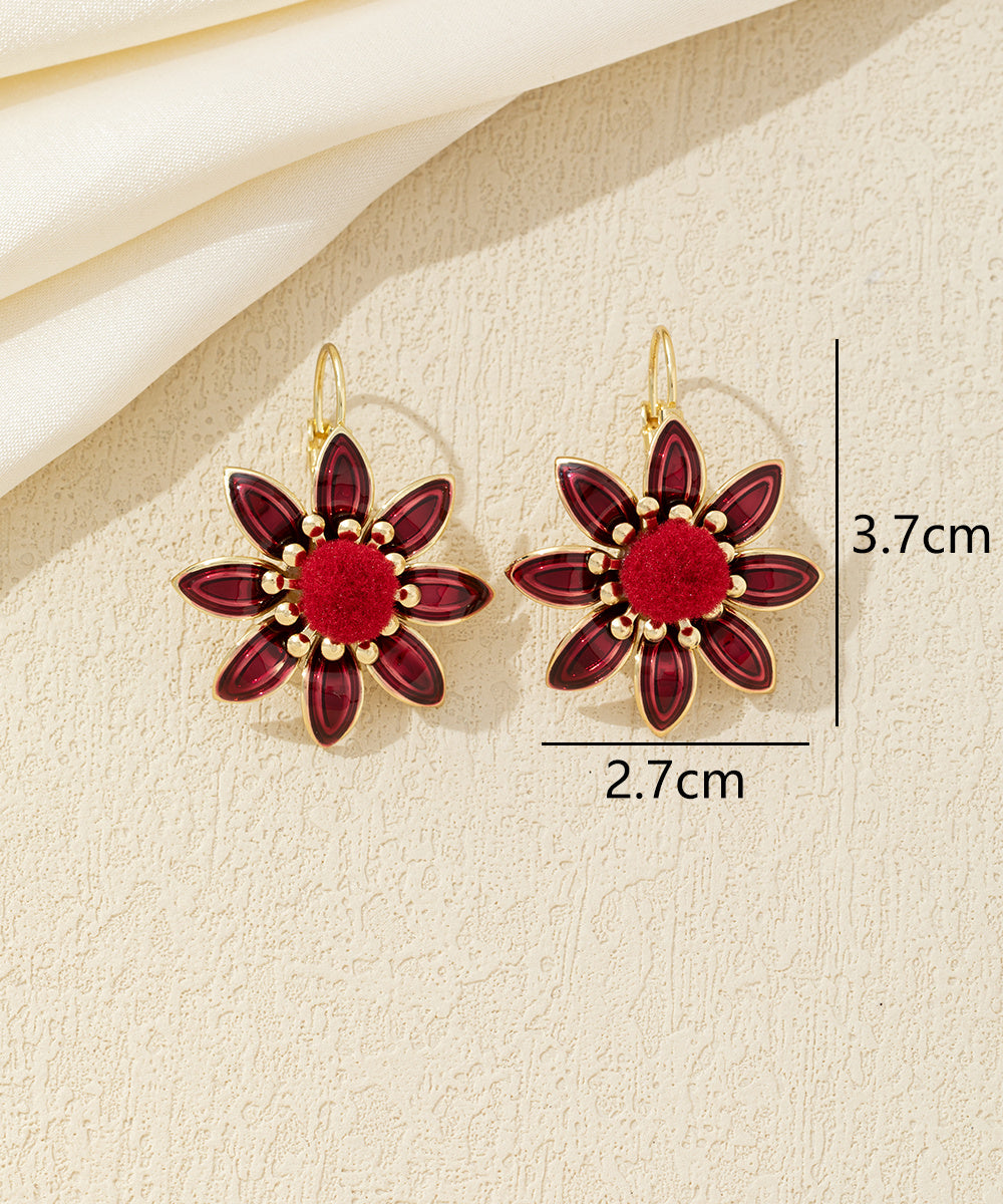Boucles d’oreilles fleur émaillée Dormeuse– 26AHBOL059