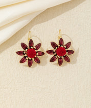 Boucles d’oreilles fleur émaillée Dormeuse– 26AHBOL059