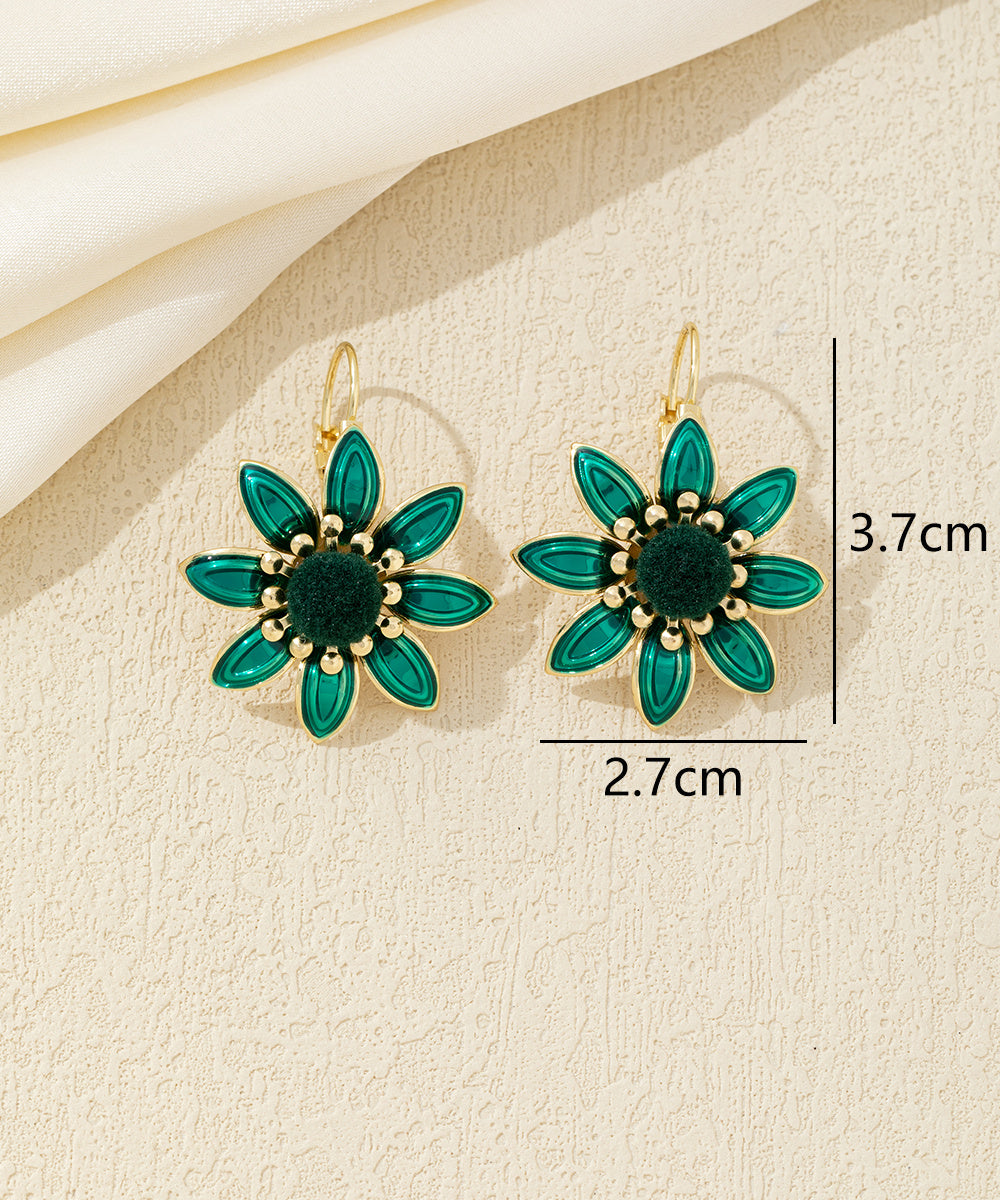 Boucles d’oreilles fleur émaillée Dormeuse– 26AHBOL059