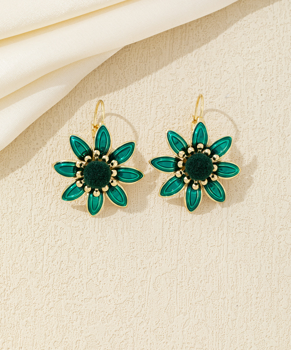 Boucles d’oreilles fleur émaillée Dormeuse– 26AHBOL059