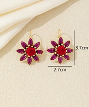 Boucles d’oreilles fleur émaillée Dormeuse– 26AHBOL059
