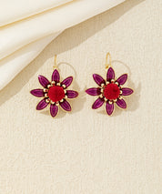 Boucles d’oreilles fleur émaillée Dormeuse– 26AHBOL059