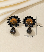 Boucles d’oreilles pendantes fleur perlée Clou – 26AHBOL061