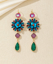 Boucles d’oreilles pendantes fleur et goutte dormeuse – 26AHBOL062