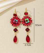Boucles d’oreilles pendantes fleur et goutte dormeuse – 26AHBOL062