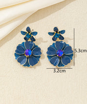 Boucles d’oreilles pendantes double fleur Clou – 26AHBOL064