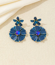 Boucles d’oreilles pendantes double fleur Clou – 26AHBOL064