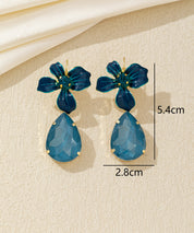 Boucles d’oreilles pendantes fleur et goutte dormeuse – 26AHBOL066