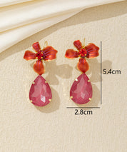 Boucles d’oreilles pendantes fleur et goutte dormeuse – 26AHBOL066