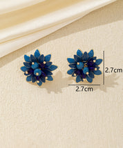 Boucles d’oreilles puces fleur en strass colorés – 26AHBOL068