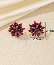 Boucles d’oreilles puces fleur en strass colorés – 26AHBOL068