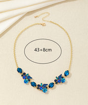 Collier fleurs et strass en verre multiformes – 26AHCC002