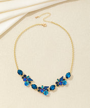 Collier fleurs et strass en verre multiformes – 26AHCC002
