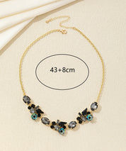Collier fleurs et strass en verre multiformes – 26AHCC002