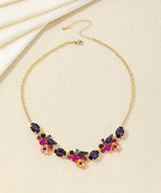 Collier fleurs et strass en verre multiformes – 26AHCC002