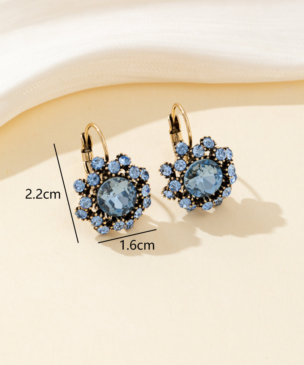 Boucles d’oreilles dormeuse strass rond – 26PEBOL001