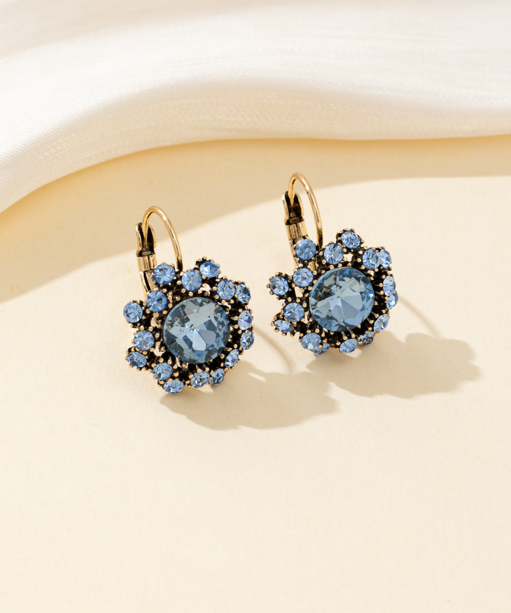 Boucles d’oreilles dormeuse strass rond – 26PEBOL001