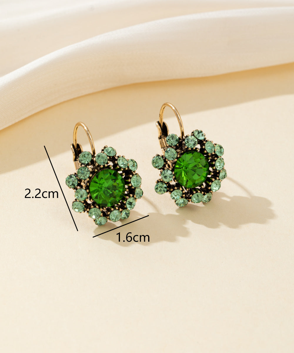 Boucles d’oreilles dormeuse strass rond – 26PEBOL001