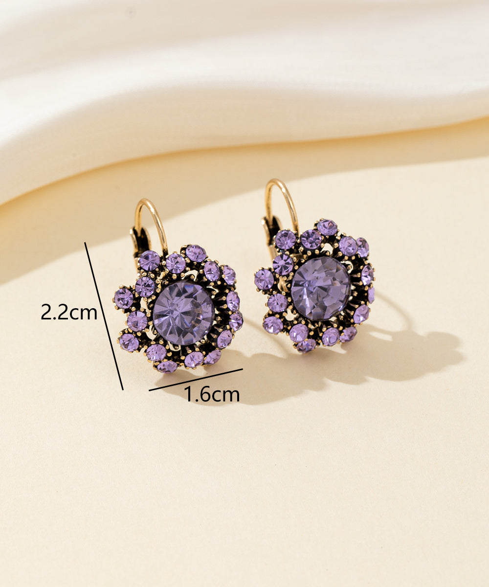 Boucles d’oreilles dormeuse strass rond – 26PEBOL001