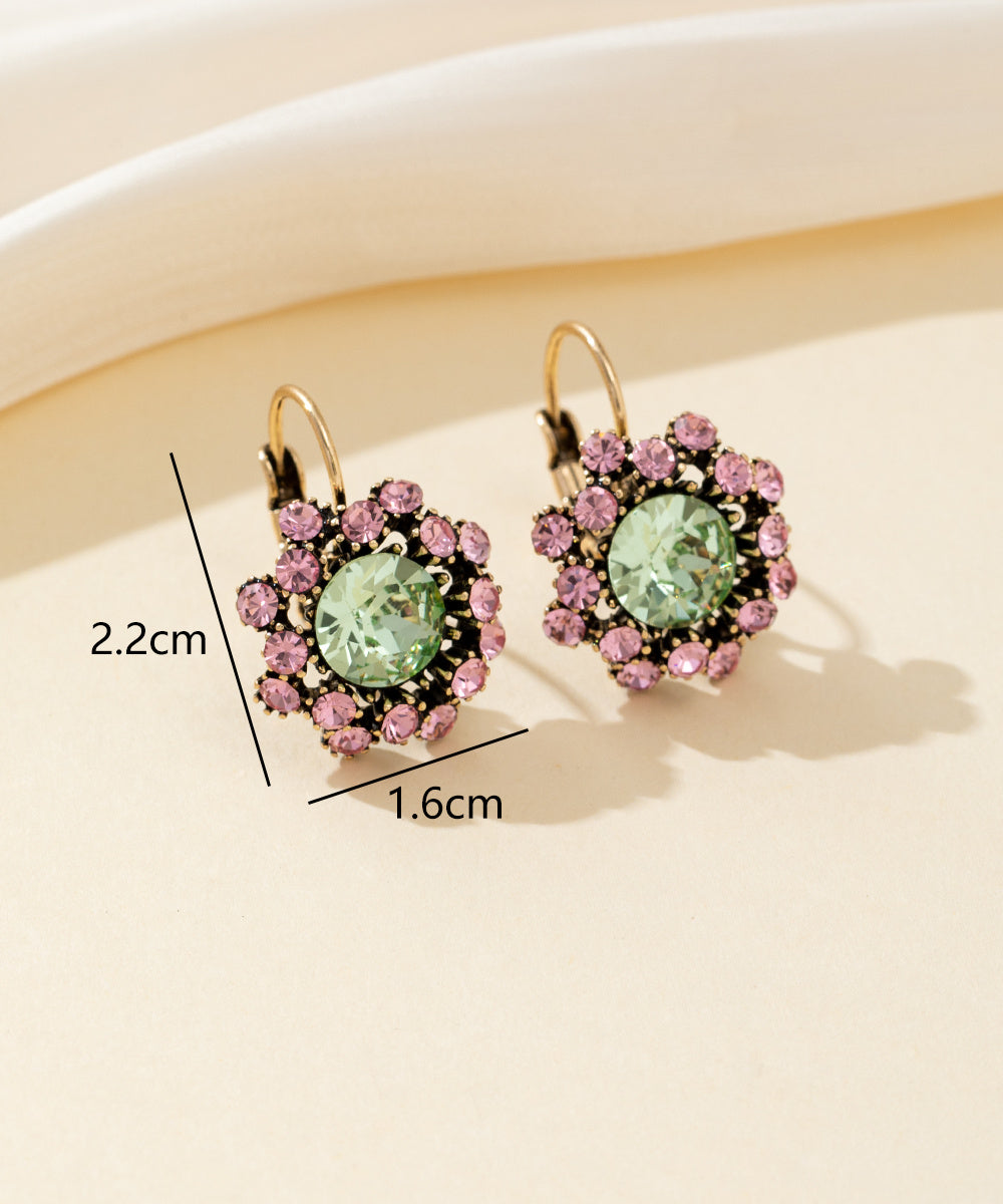 Boucles d’oreilles dormeuse strass rond – 26PEBOL001