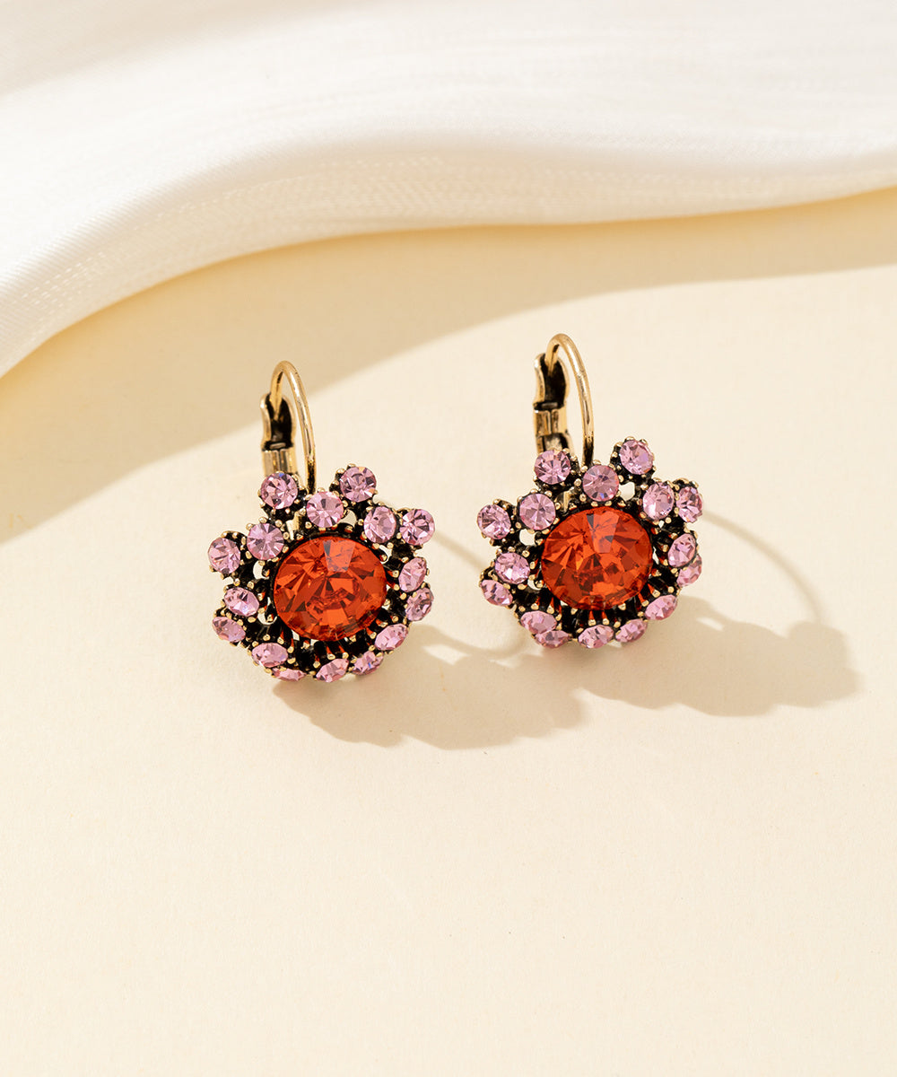 Boucles d’oreilles dormeuse strass rond – 26PEBOL001