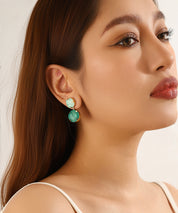 Boucles d’oreilles clou double cristal facetté - 26PEBOL002