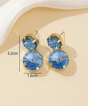 Boucles d’oreilles clou double cristal facetté - 26PEBOL002