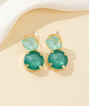 Boucles d’oreilles clou double cristal facetté - 26PEBOL002