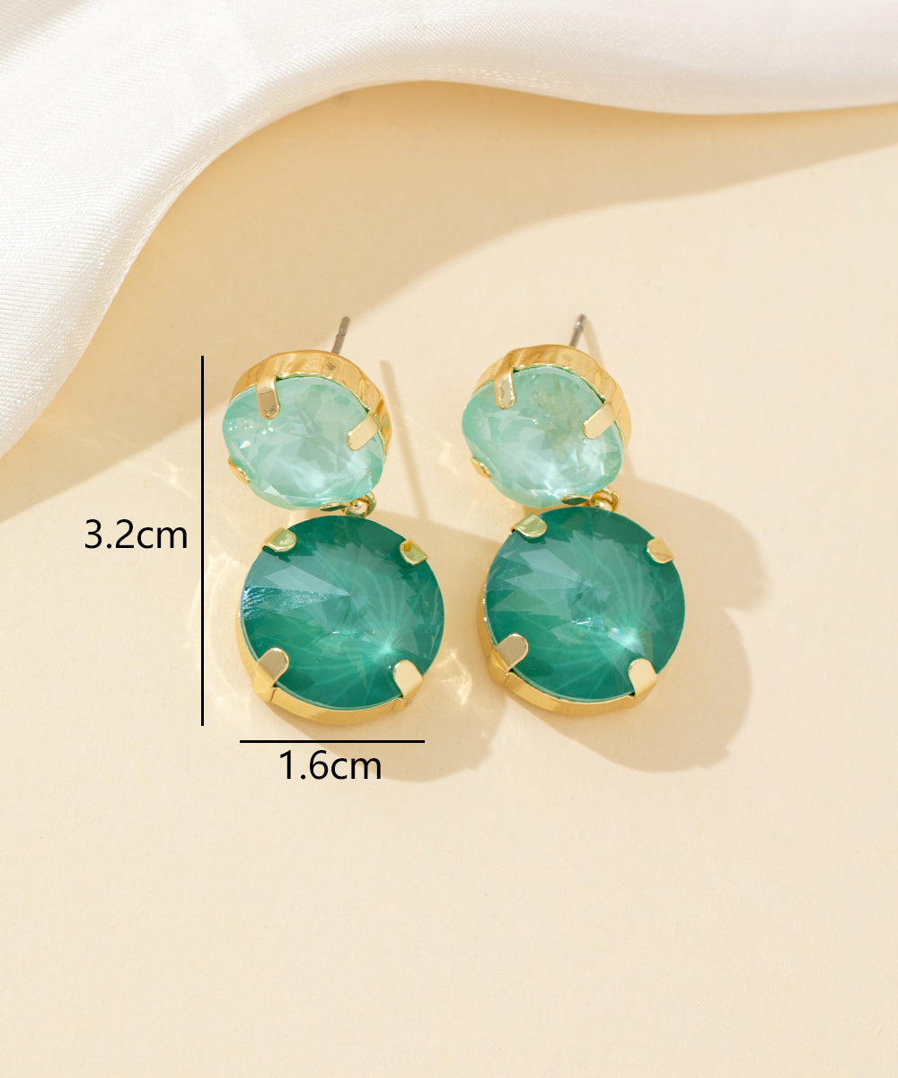 Boucles d’oreilles clou double cristal facetté - 26PEBOL002